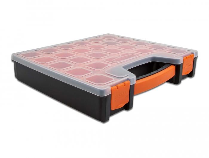 Delock sorteerdoos met 14 vakken 312 x 272 x 60 mm oranje/zwart - Delock