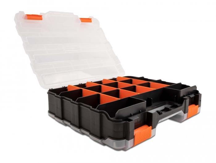 Delock sorteerkoffer met 34 vakken 320 x 270 x 80 mm oranje / zwart - Delock