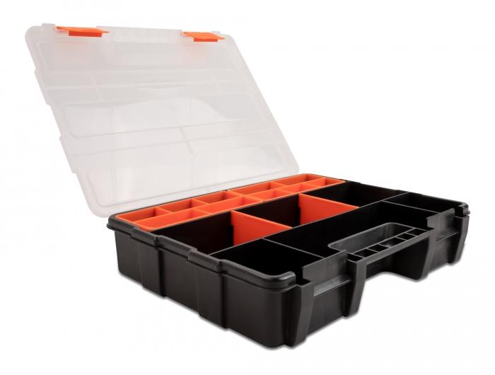 Delock Boîte de tri avec 21 compartiments 290 x 220 x 60 mm orange/noir - Delock