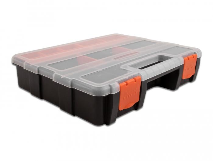 Delock sorteerkoffer met 21 vakken 290 x 220 x 60 mm oranje/zwart - Delock