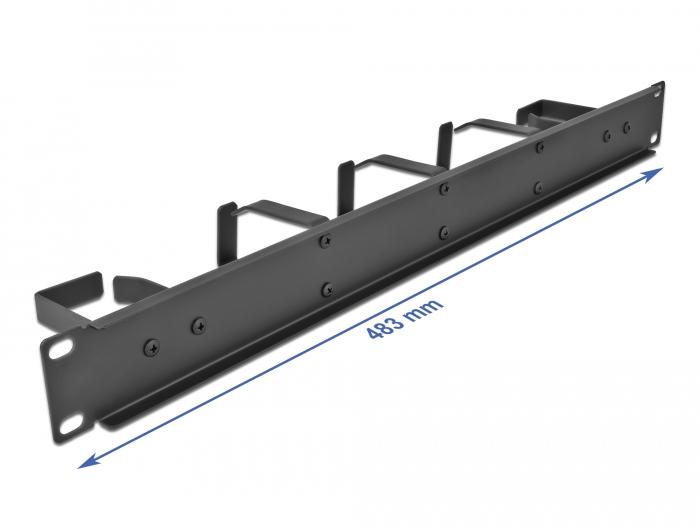 Delock 19″ Patchpaneel voor kabelmanagement met 5 metalen beugels (2 x horizontaal - Delock