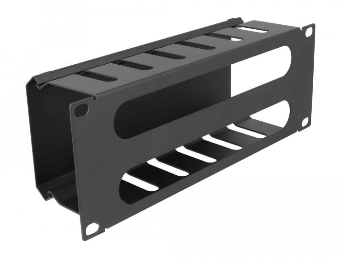 Delock 10″ Boîtier de gestion des câbles avec 2 ouvertures 1U noir - Delock