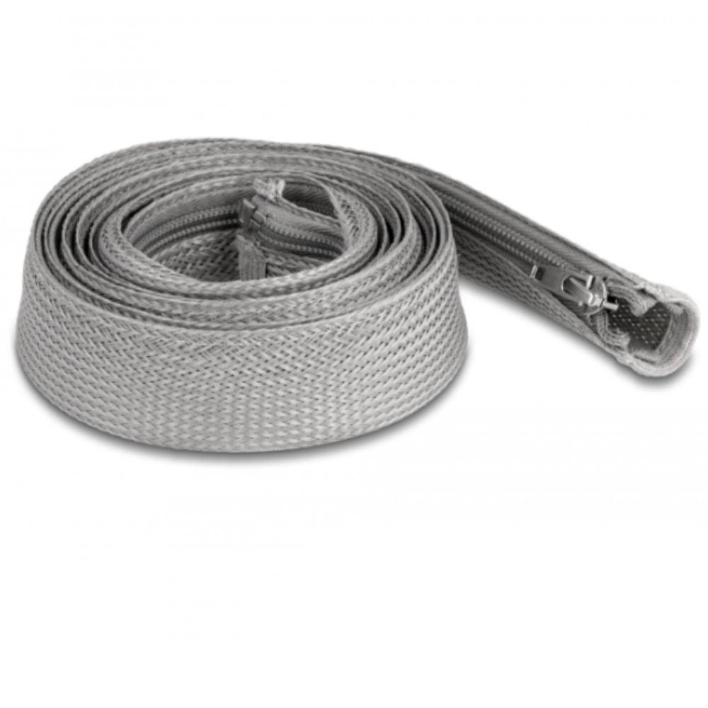 Delock Gaine tressée avec fermeture éclair résistante à la chaleur 2 m x 30 mm gris - Delock