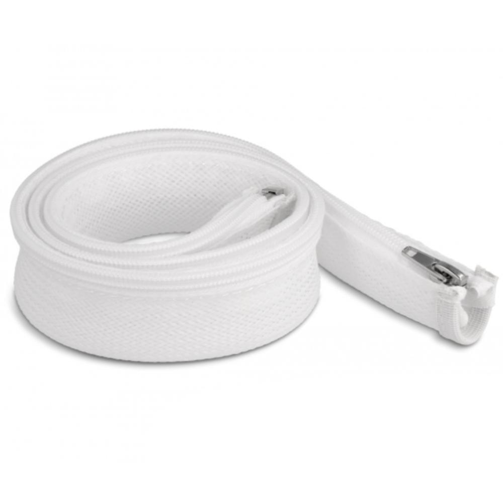 Delock gevlochten slang met rits, 1 m x 30 mm, wit. - Delock