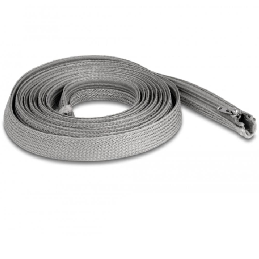 Delock Gaine tressée avec fermeture éclair résistante à la chaleur 3 m x 20 mm grise - Delock