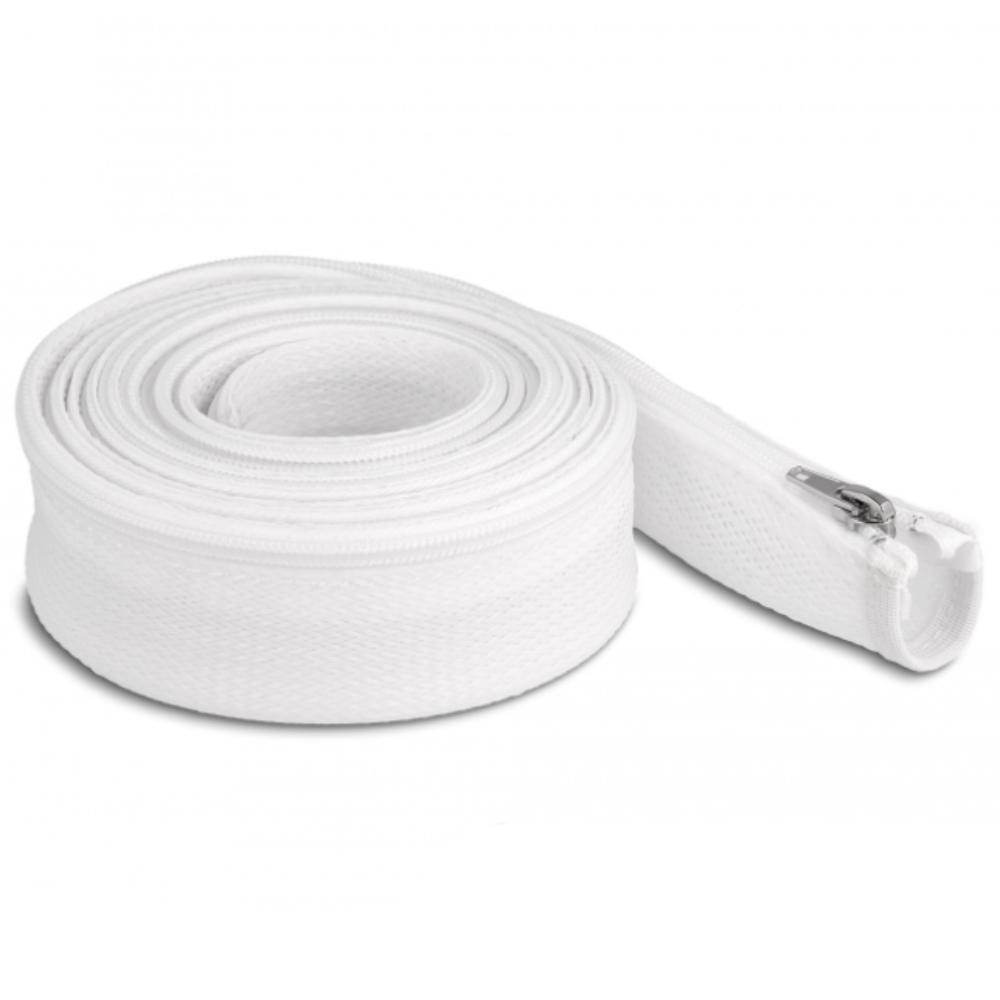 Delock Geflechtschlauch avec fermeture, 3 m x 50 mm, blanc. - Delock