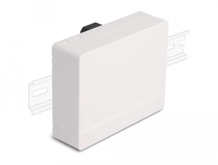 Delock glasvezel aansluitdoos, DIN-rail, 4 x SC Simplex of LC Duplex, wit
