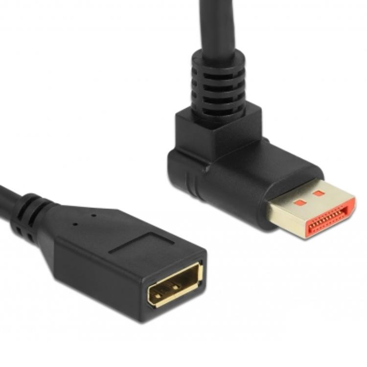 Delock DisplayPort verlengkabel stekker 90 bovenaan gehoekte naar connector - Delock