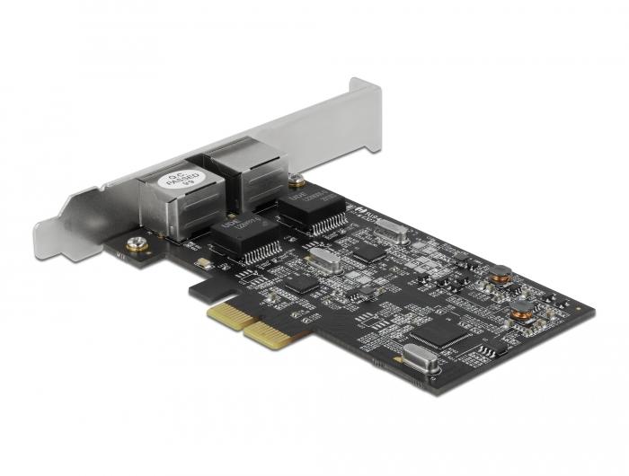 Delock PCI Express x2-kaart met 2 x RJ45 2,5 Gigabit LAN RTL8125 - Delock