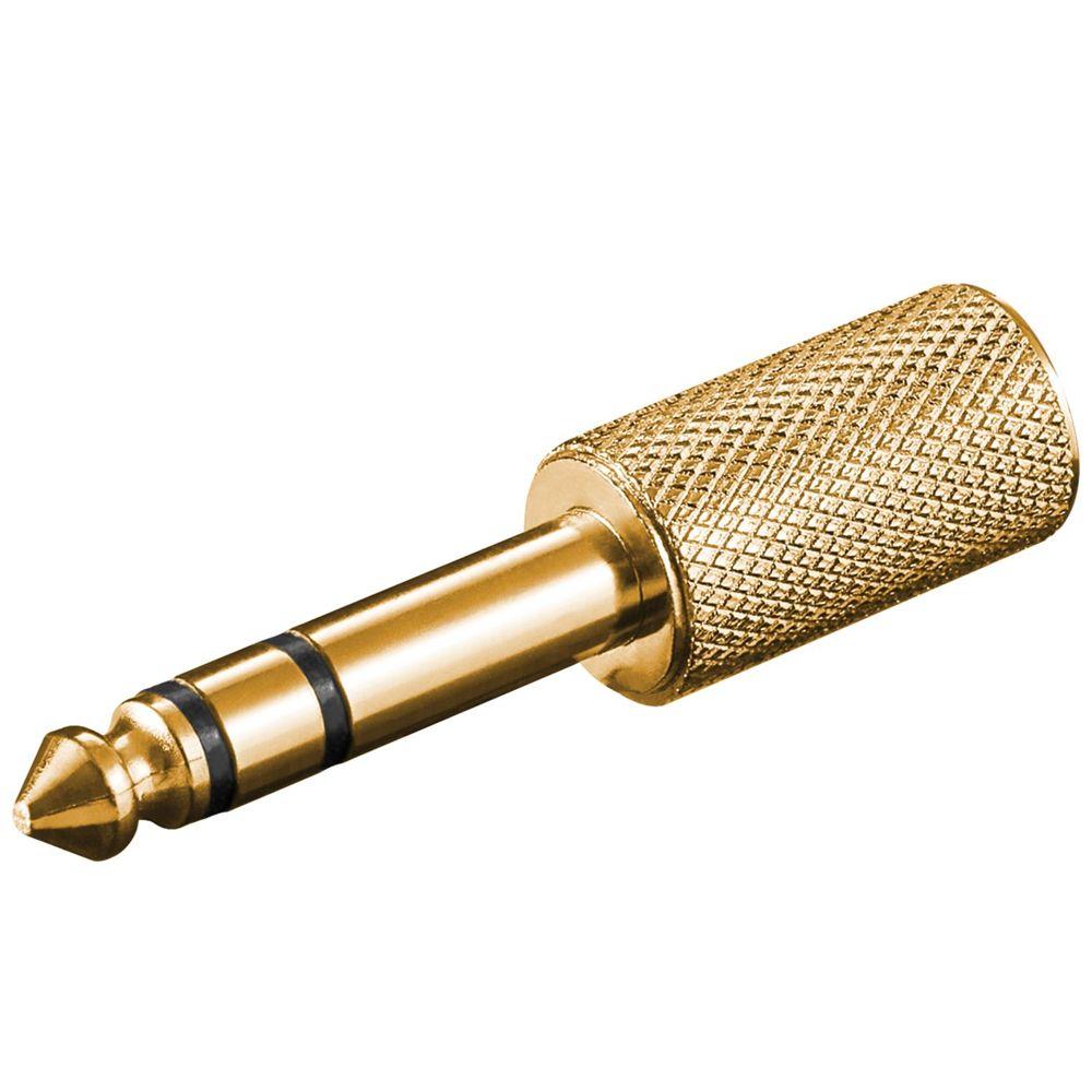 Hoofdtelefoonadapter, AUX-jackplug 6,35 mm naar 3,5 mm, gouden uitvoering
