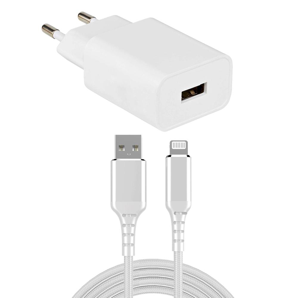 USB lader + Lightning kabel voor iPhone 8 plus - Allteq
