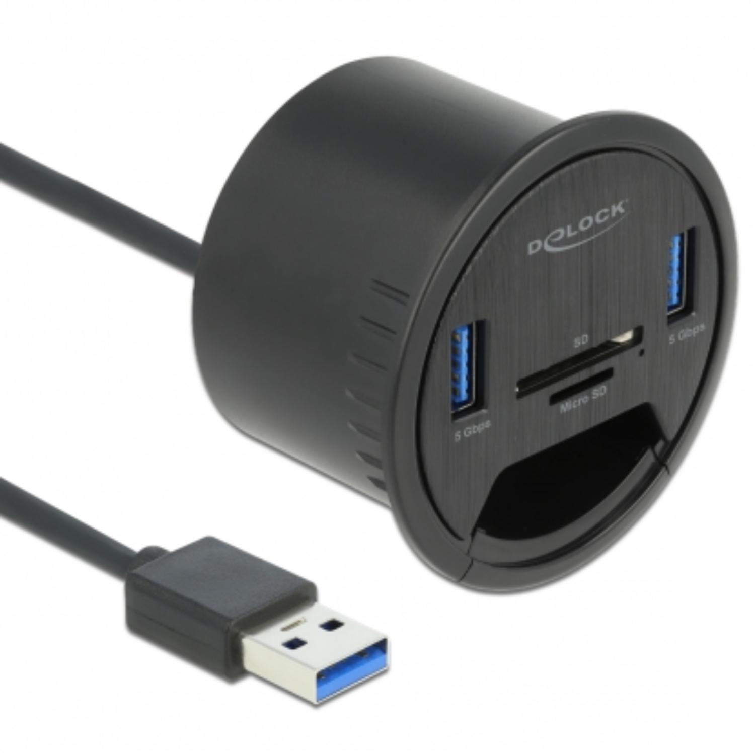 USB A hub - 2 poorten - Delock