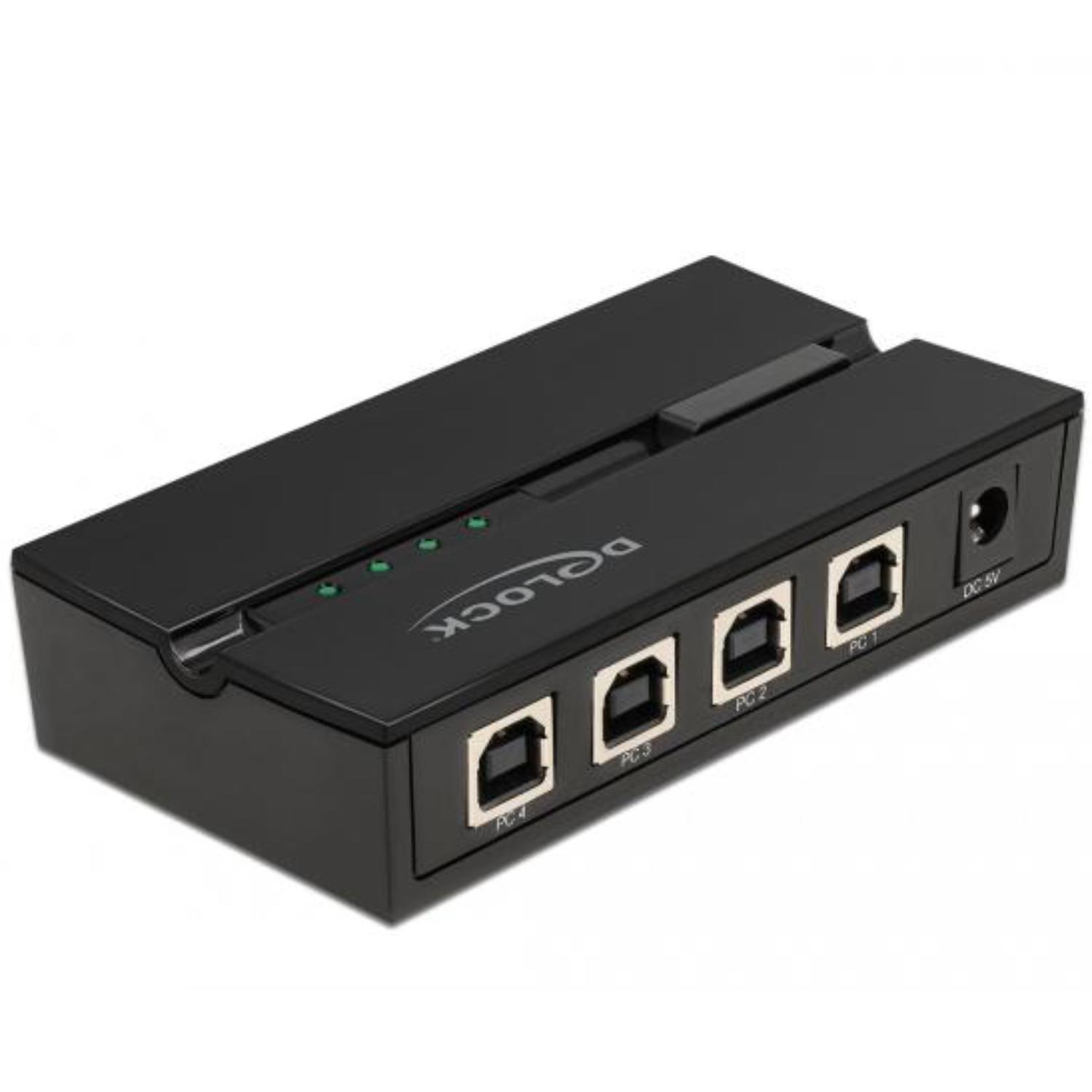 Commutateur Delock USB 2.0 pour 4 PC sur 4 périphériques - Delock