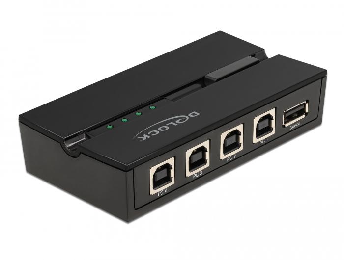 Delock USB 2.0 Switch voor 4 pc's op 1 apparaat - Delock