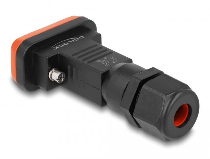 Delock D-Sub 9 broches connecteur avec boîtier IP67 étanche - Delock