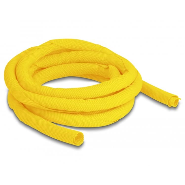 Delock Geweven slang, zelfluitend, 2 m, 10 mm, geel