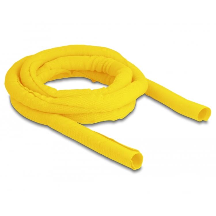 Delock geweven slang, zelfsluitend, 2 m x 19 mm, geel. - Delock