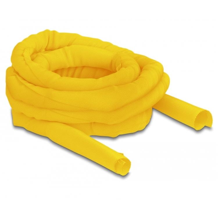 Delock geweven slang, zelfsluitend, 5 m x 25 mm, geel. - Delock