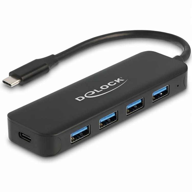 USB C hub met 4× USB A poorten en Power Delivery