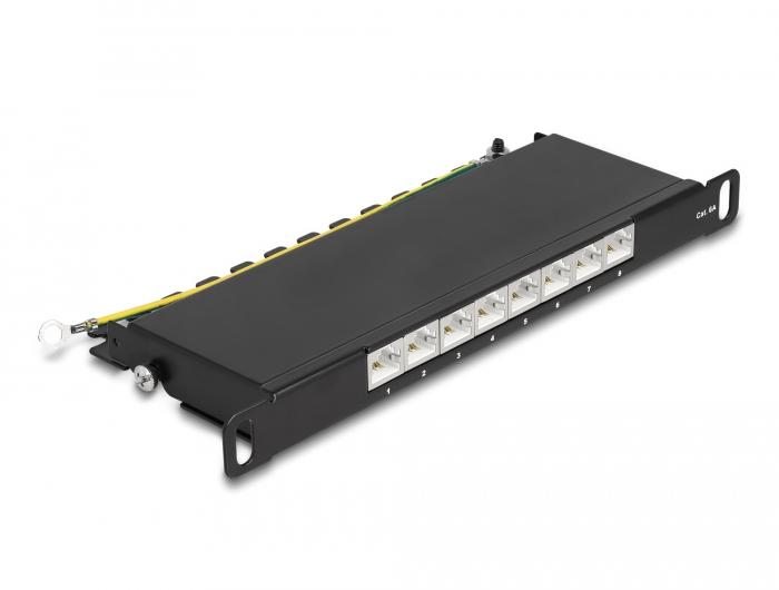 Delock 10″ Patchpanel 8 Ports Cat.6A 0,5 HE noir - Delock