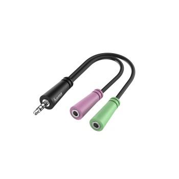Adaptateur audio, prise jack 4 pôles 3,5 mm - 2x casque jack 3 pôles 3,5 mm