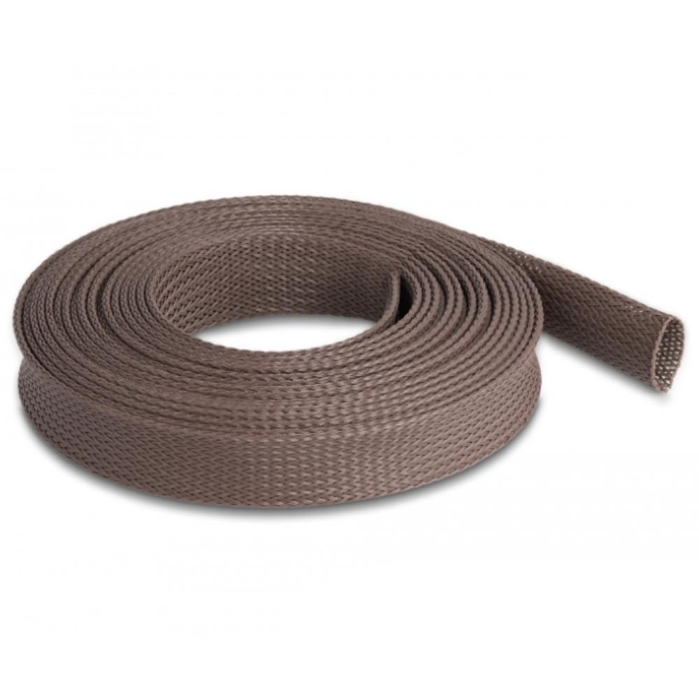 Delock Gaine tressée résistant aux rongeurs extensible 5 m x 25 mm brun - Delock