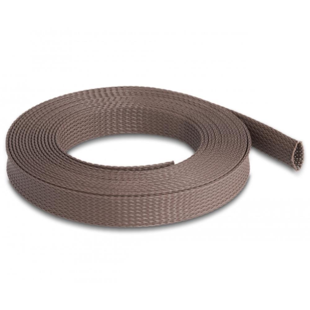 Delock Gaine tressée anti-rongeurs extensible 5 m x 19 mm marron - Delock