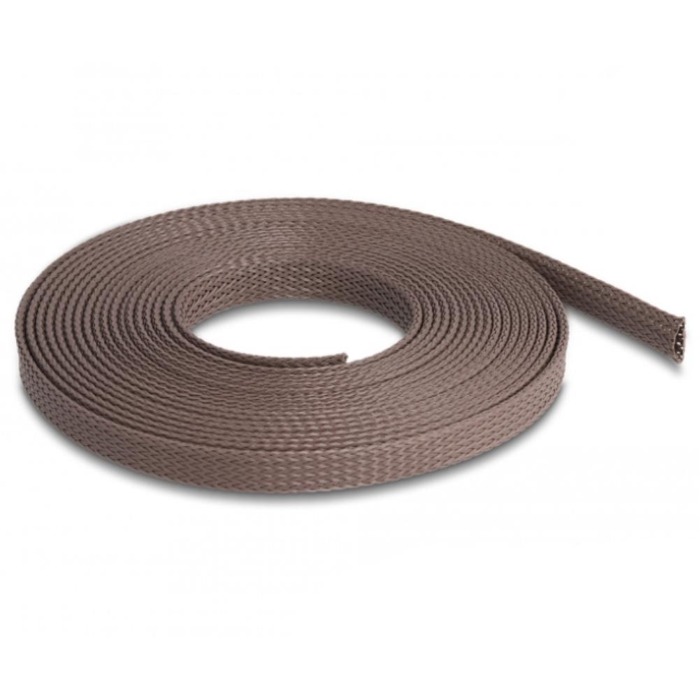 Delock gevlochten slang, knaagdierbestendig, 5 m x 12 mm, bruin - Delock