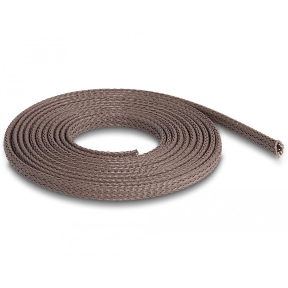 Delock Gaine tressée résistant aux rongeurs extensible 2 m x 6 mm brun - Delock