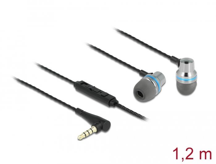 Delock In-Ear Oortelefoon met 4-pins 3,5 mm-aansluiting, microfoon en bediening - Delock
