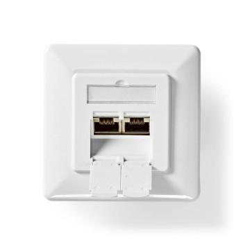 Netwerk Wanddoos Inbouw 2 poort(en) CAT6a Recht Female Goud