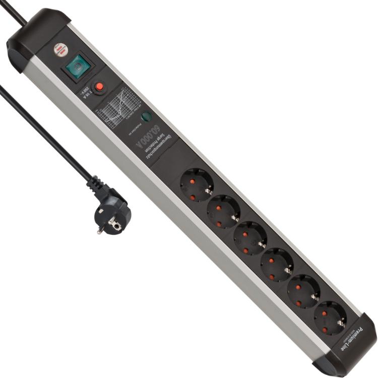 Barre d'alimentation Premium-Protect-Line 60 000 A avec protection contre les surtensions - Brennenstuhl