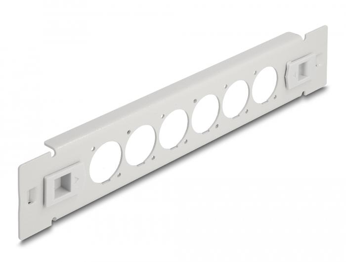 Delock 10″ D-Type Patchpaneel 6 poort gereedschapsvrij grijs - Delock