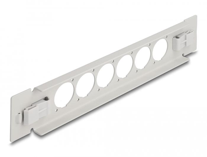 Delock 10″ D-Type Patchpaneel 6 poort gereedschapsvrij grijs - Delock