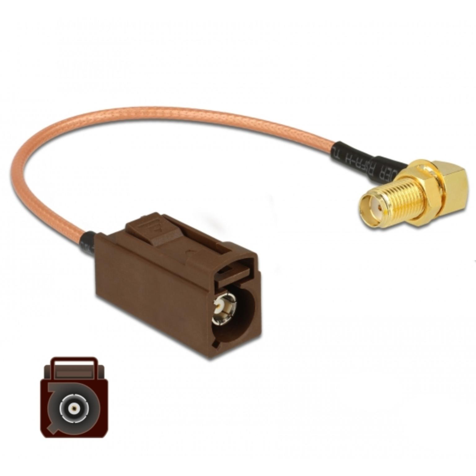 Delock Antennekabel FAKRA F Stekker > SMA 90 Stekker voor inbouw RG-316 20