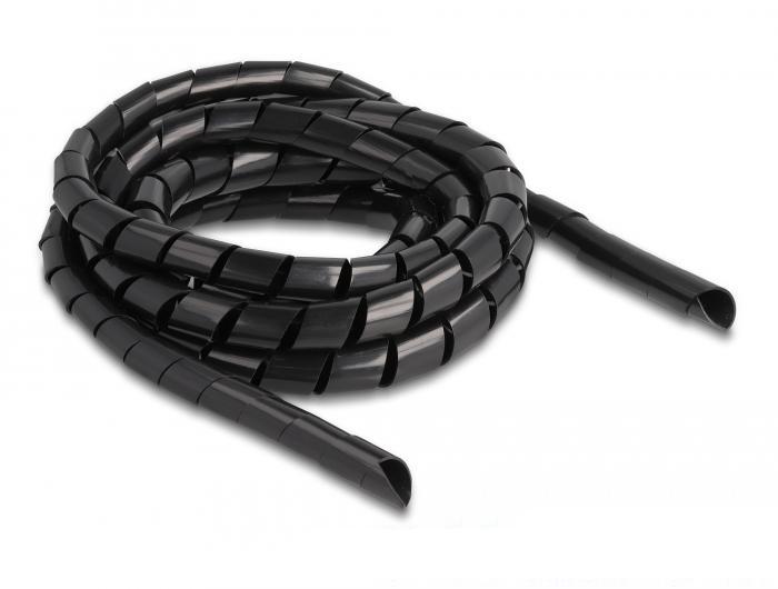 Delock flexibele spiraalslang 2 m x 14 mm zwart - Delock