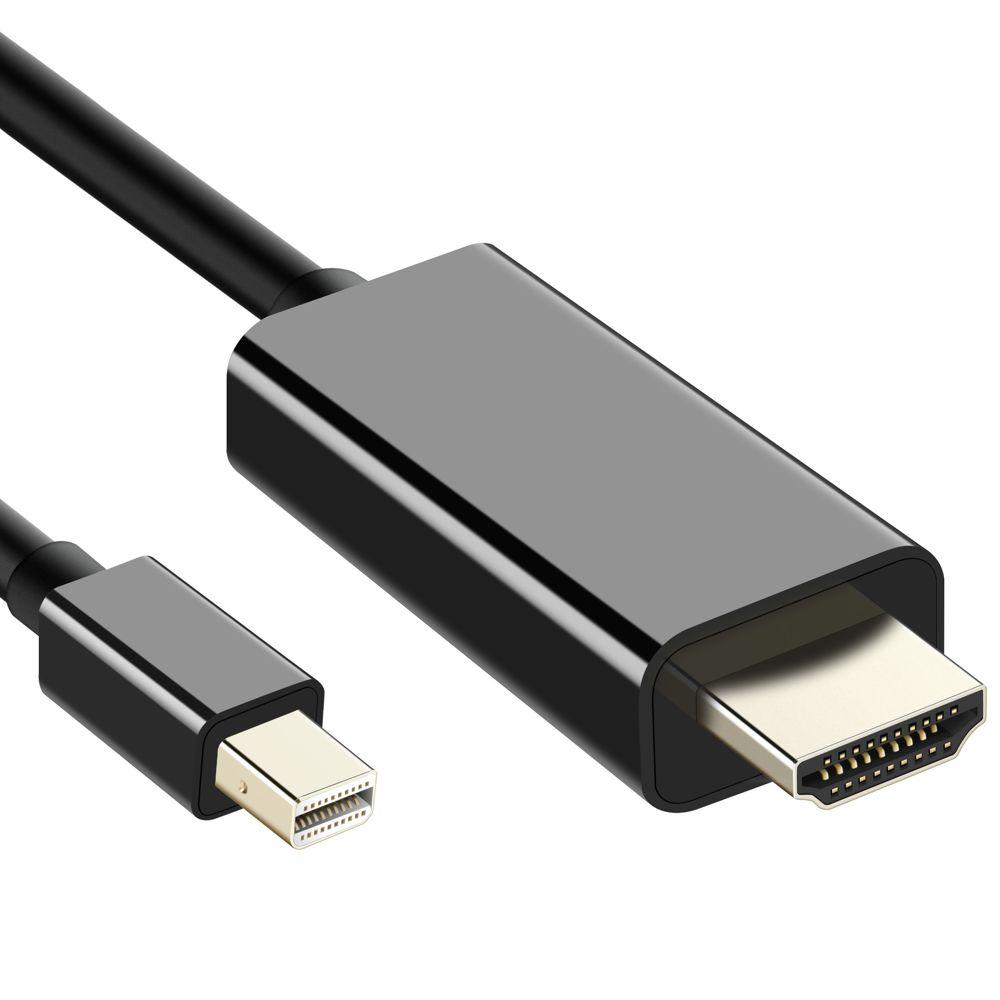 Câble Mini DisplayPort 4K vers DisplayPort - Version : 1.2 - 3840 x 2160,  Connecteur 1 : Mini DisplayPort Mâle, Connecteur 2 : DisplayPort Mâle,  Longueur : 5 mètres.