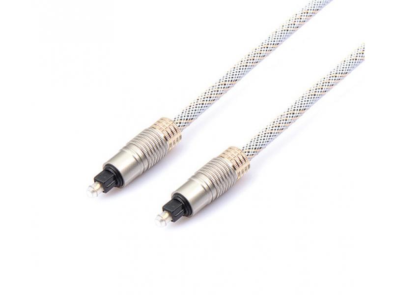 Reekin Toslink Optische Audiokabel - 1,0m SLIM (Zilver/Goud) - Reekin