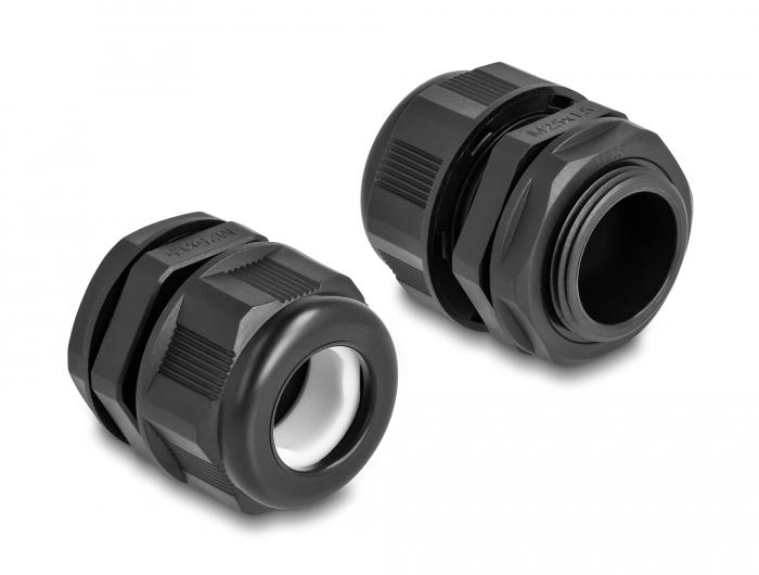 Delock EX kabelwartel M25 zwart 2 stuks - Delock