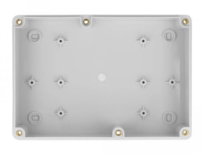 Delock Inbouwbehuizing met kabelinvoeren 180 x 125 x 57 mm grijs - Delock