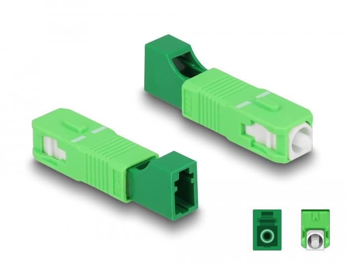 Delock LWL Hybride Koppeling SC Simplex Stekker naar LC Simplex Aansluiting groen