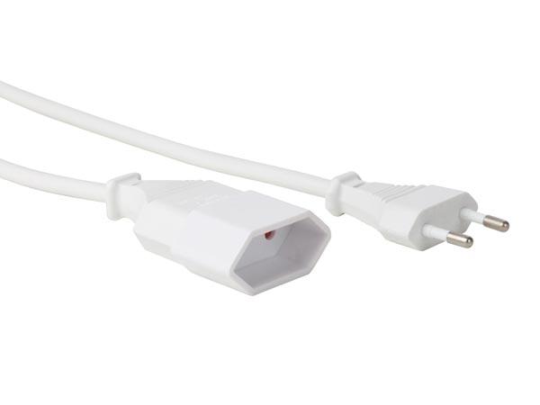 NETKABEL WIT CEE 7/16 EUROSTEKKER+ C7 L=1.8 m H03VVH2-F 2G0.75 mm² - Perel