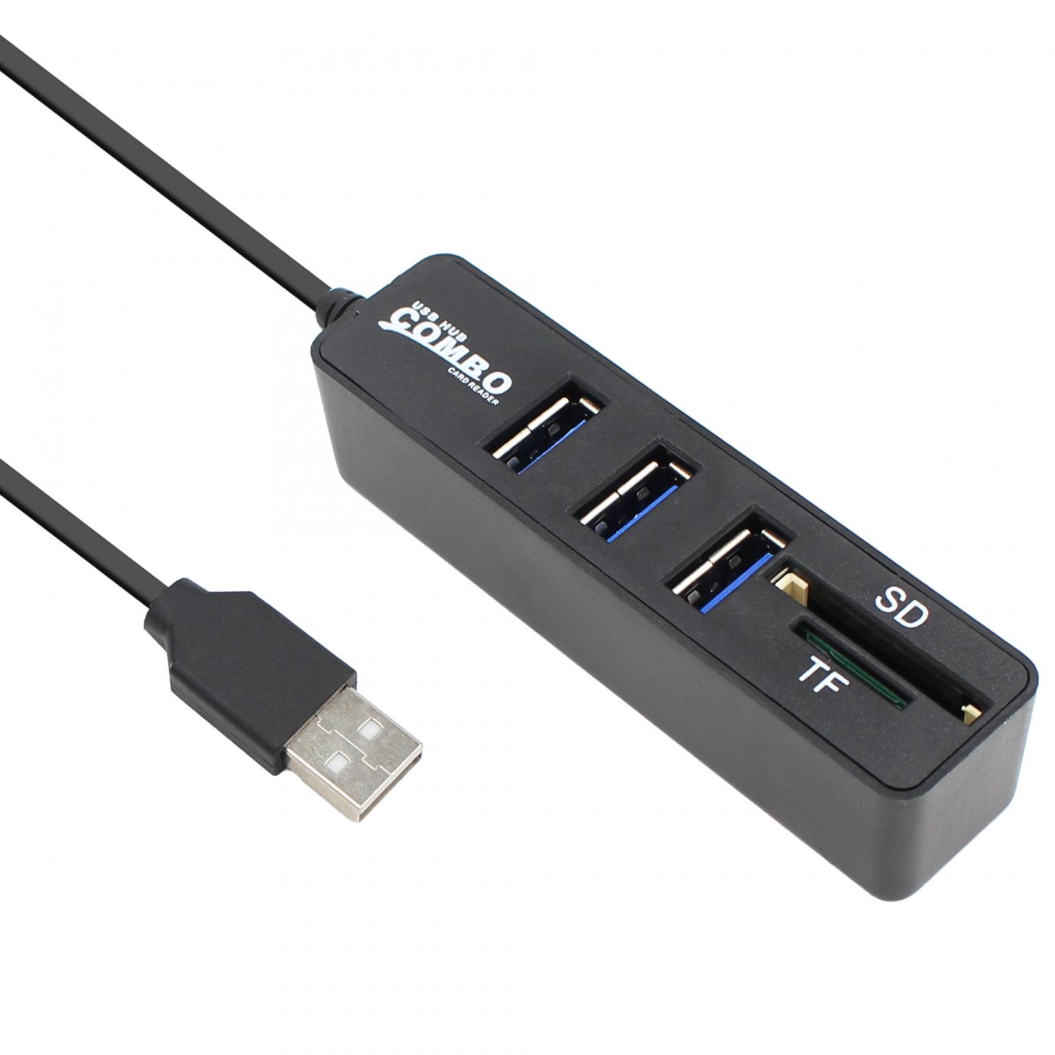 Hub USB - 4 Portes - Répartiteur USB - USB 3.0 - Zwart - Câble Long -  Transfert de