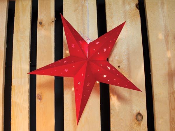 Paperstar - Suspendu - rouge - 60 cm - 230 V - Luminaire E14 non inclus - Light Creations
