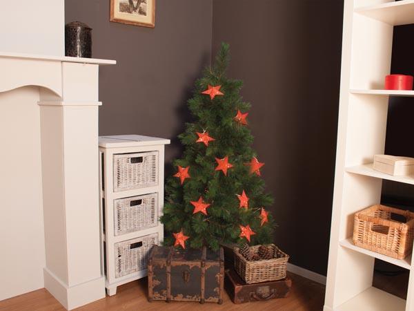 Paperstar - Girlande - rood - 10 m - 15 sterren - 4,5 V - light-creations