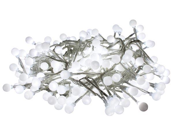 Clusterlight LED - 3,2 m - 256 boules blanches - câble transparent - 24 V - Light Creations