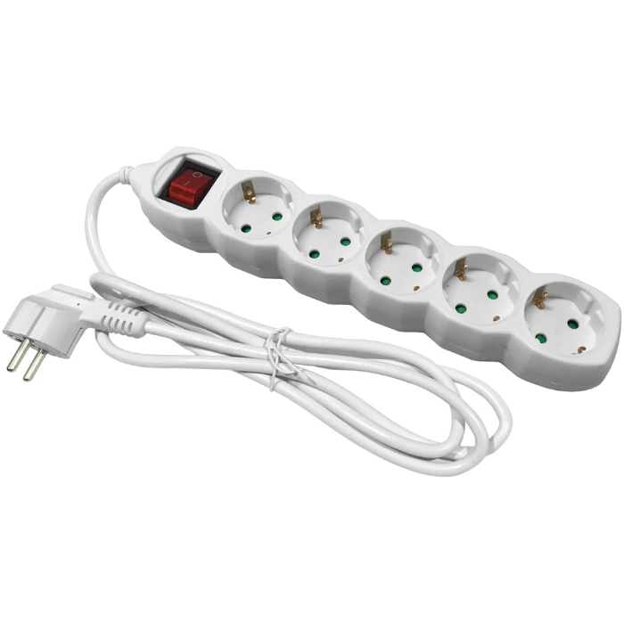 EMOS Multiprise avec USB, multiprise 3 prises et 2 connecteurs 2,1 A, câble  d'extension de 2 m, interrupteur et protection enfant, IP20 pour