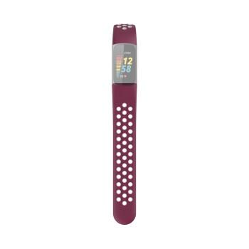Sportharp voor Fitbit Charge 5, ademend armbandje, Bord./Grijs - Hama