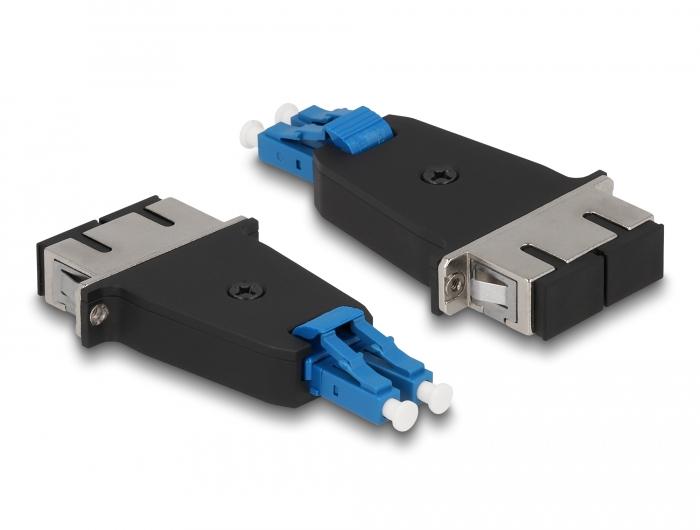 Delock LWL Hybrid Koppeling LC Duplex Stekker naar SC Duplex Aansluiting blauw - Delock