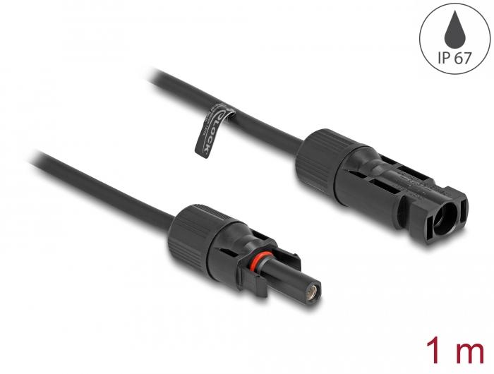 Delock MC4 Solar Câble Connecteur mâle vers Connecteur femelle 1 m noir